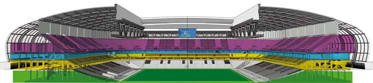 Copyright : Eiffage + Valode & Pistre Architectes + Pierre Ferret Atelier d'architecture / Vue en coupe du Grand Stade Lille Métropole gd_stade_tribunes