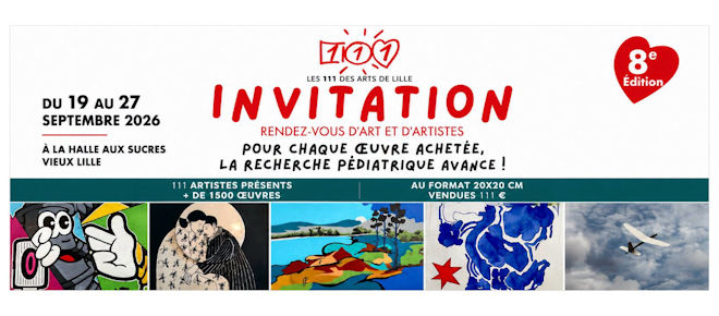 Du 19 au 27 septembre 2026, Les 111 des Arts organise sa vente d’œuvres d&rsquo;art au profit de la recherche sur les cancers pédiatriques
